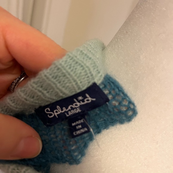 Splendid Distressed Marina Sweater in Seafoam - Picture 4 of 4